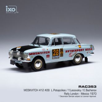 Moskvitsh Elite 412 #28 L.Potatpcikas/Y.Lesovskiy  Lontoo-Mexico Ralli 1970